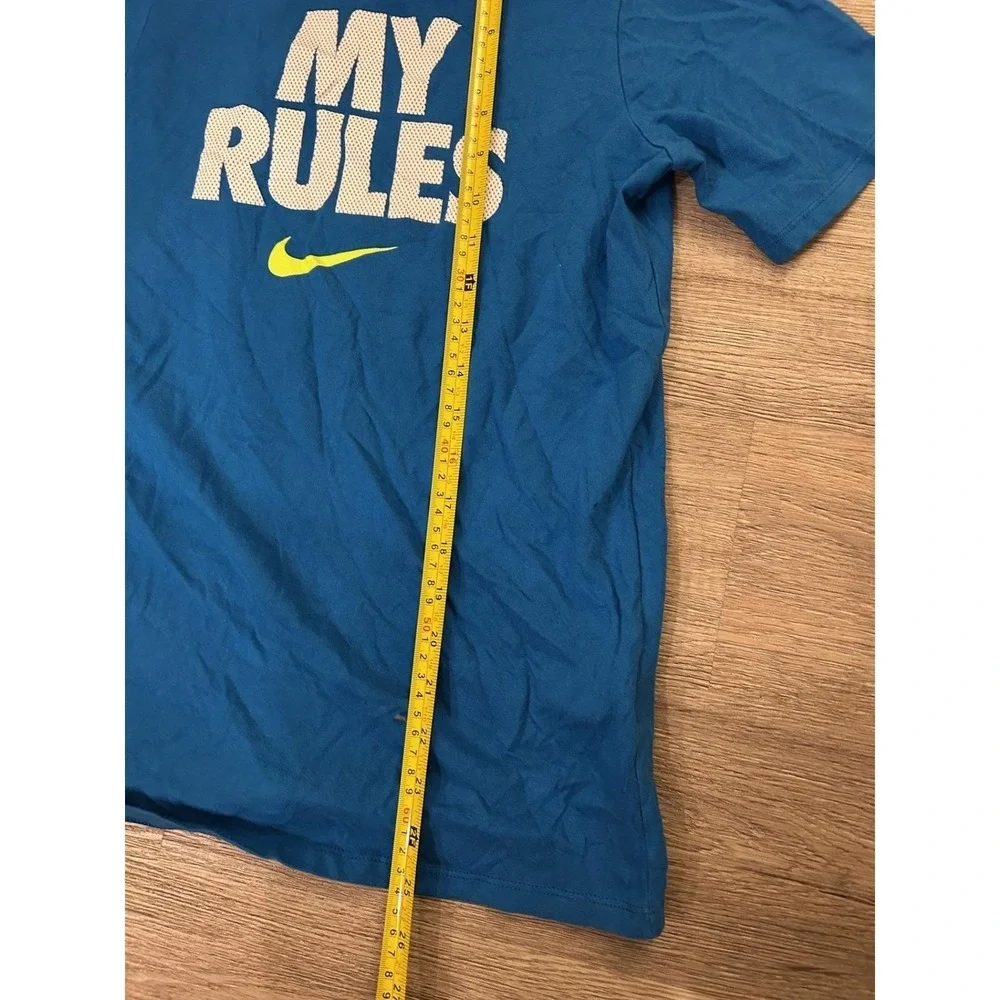 Nike T-Shirt Boys Large Blue‎ Excellent My Rules Dri-Fit Graphic Athletic Tee